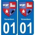 01 Varambon autocollant sticker plaque immatriculation auto ville