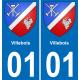 01 Villebois placa etiqueta de registro de la ciudad