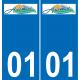 01 Artemare logo autocollant plaque immatriculation auto ville sticker