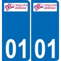 01 Bourg-en-Bresse logo autocollant plaque immatriculation auto ville sticker