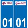 01 Bourg-en-Bresse logo sticker plate registration city