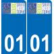 01 Bourg-Saint-Christophe logo autocollant plaque immatriculation auto ville sticker