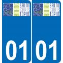 01 Bourg-Saint-Christophe logo autocollant plaque immatriculation auto ville sticker