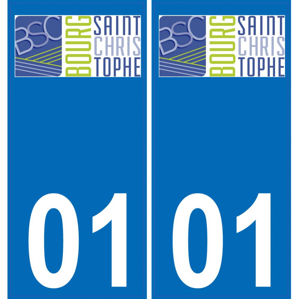 01 Bourg-Saint-Christophe logo autocollant plaque immatriculation auto ville sticker