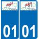 01 Domsure logo autocollant plaque immatriculation auto ville sticker