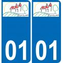 01 Domsure logo autocollant plaque immatriculation auto ville sticker