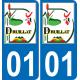 01 Druillat logo sticker plate registration city