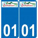 01 Échallon logo autocollant plaque immatriculation auto ville sticker