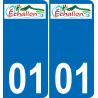 01 Échallon logo autocollant plaque immatriculation auto ville sticker