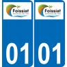 01 Foissiat logo autocollant plaque immatriculation auto ville sticker