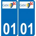 01 Gex logo sticker plate registration city