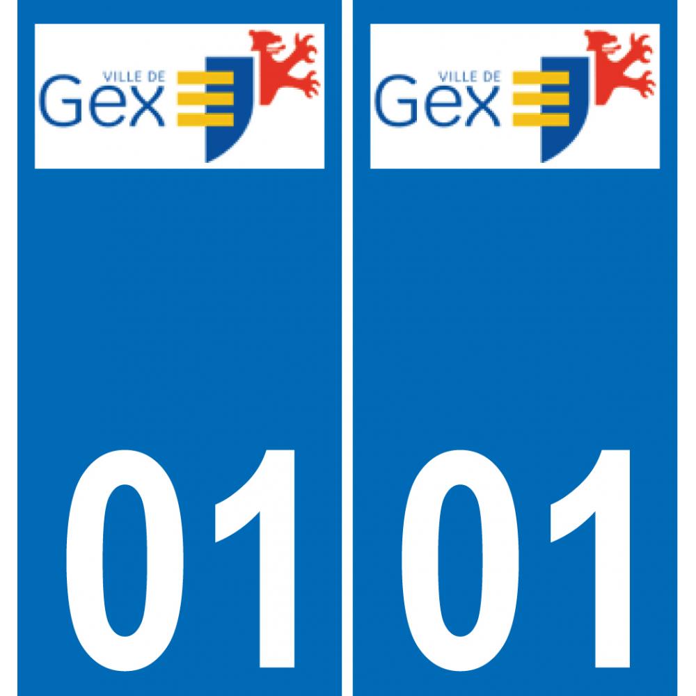 01 Gex logo autocollant plaque immatriculation auto ville sticker