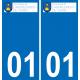 01 L'Abergement-de-Varey logotipo de la etiqueta engomada de la placa de registro de la ciudad