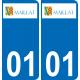 01 Maillat logo autocollant plaque immatriculation auto ville sticker