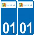 01 Maillat logo autocollant plaque immatriculation auto ville sticker