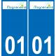 01 Mogneneins logo autocollant plaque immatriculation auto ville sticker