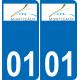 01 Montceaux logotipo de la etiqueta engomada de la placa de registro de la ciudad