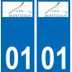 01 Montceaux logo autocollant plaque immatriculation auto ville sticker