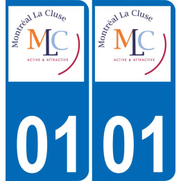 01 Montréal-la-Cluse logo autocollant plaque immatriculation auto ville sticker