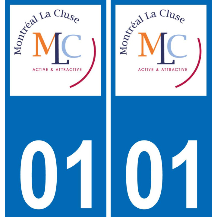 01 Montréal-la-Cluse logo autocollant plaque immatriculation auto ville sticker