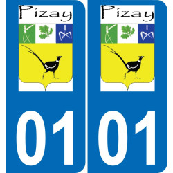 01 Pizay logotipo de la etiqueta engomada de la placa de registro de la ciudad