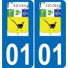 01 Pizay logotipo de la etiqueta engomada de la placa de registro de la ciudad