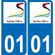 01 Sainte-Olive logotipo de la etiqueta engomada de la placa de registro de la ciudad