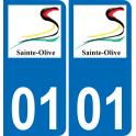 01 Sainte-Olive logo sticker plate registration city