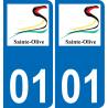 01 Sainte-Olive logo autocollant plaque immatriculation auto ville sticker