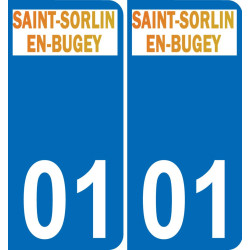 01 Saint-Sorlin-en-Bugey logotipo de la etiqueta engomada de la placa de registro de la ciudad