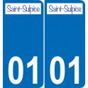 01 Saint-Sulpice logo autocollant plaque immatriculation auto ville sticker