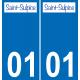 01 Saint-Sulpice logotipo de la etiqueta engomada de la placa de registro de la ciudad
