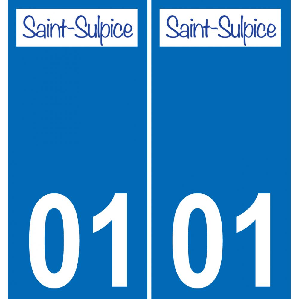 01 Saint-Sulpice logo autocollant plaque immatriculation auto ville sticker