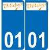 01 Villebois logotipo de la etiqueta engomada de la placa de registro de la ciudad