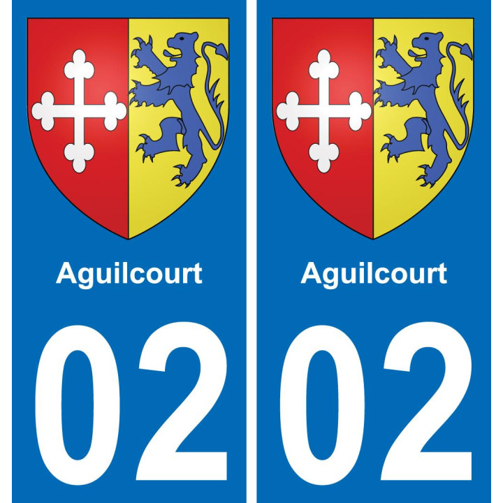 02 Aguilcourt placa etiqueta de registro de la ciudad
