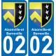 02 Aisonville-et-Bernoville autocollant sticker plaque immatriculation auto ville