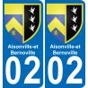 02 Aisonville-et-Bernoville adesivo piastra di registrazione city