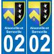 02 Aisonville-et-Bernoville autocollant sticker plaque immatriculation auto ville