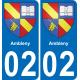 02 Ambleny autocollant sticker plaque immatriculation auto ville