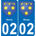 02 Benay placa etiqueta de registro de la ciudad
