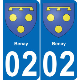 02 Benay sticker plate registration city