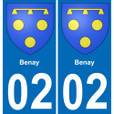 02 Benay sticker plate registration city
