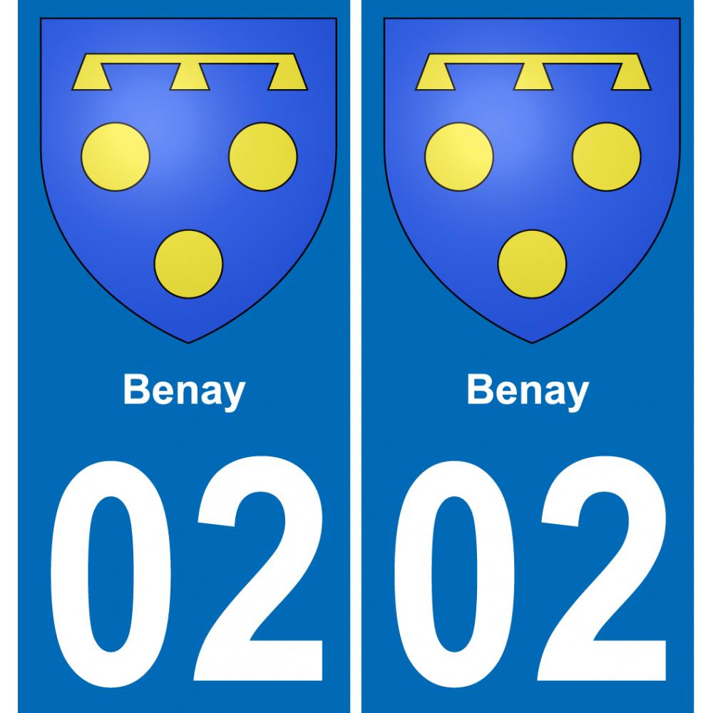 02 Benay sticker plate registration city