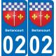 64 Pau autocollant sticker plaque immatriculation auto ville