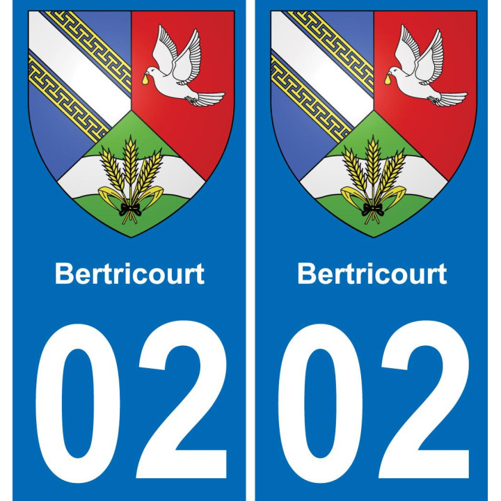 02 Bertricourt placa etiqueta de registro de la ciudad