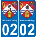 02 Bézu-le-Guéry autocollant sticker plaque immatriculation auto ville
