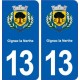 13 Gignac-la-Nerthe blason ville autocollant plaque sticker