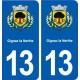 13 Gignac-la-Nerthe blason ville autocollant plaque sticker