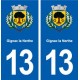 13 Gignac-la-Nerthe blason ville autocollant plaque sticker