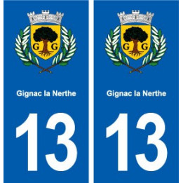 13 Gignac-la-Nerthe blason ville autocollant plaque sticker